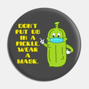Face Mask Awareness Pickle Pin