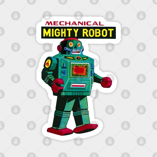 Vintage Mechanical Mighty Robot Magnet by hansip88