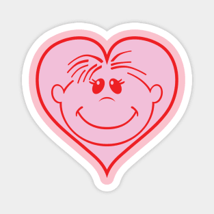 Smiley Heart Pink Magnet