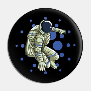 Cardano ADA Astronaut to the Moon Crypto Currency Blockchain Token Pin