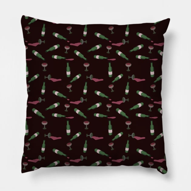 Bottles of wine everywhere Pillow by Nosa rez