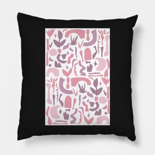 Vintage Aesthetic Minimalist Danish Pastel Abstract Design in Pink Pillow