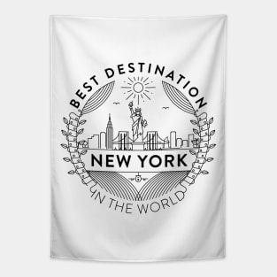 New York Minimal Badge Design Tapestry