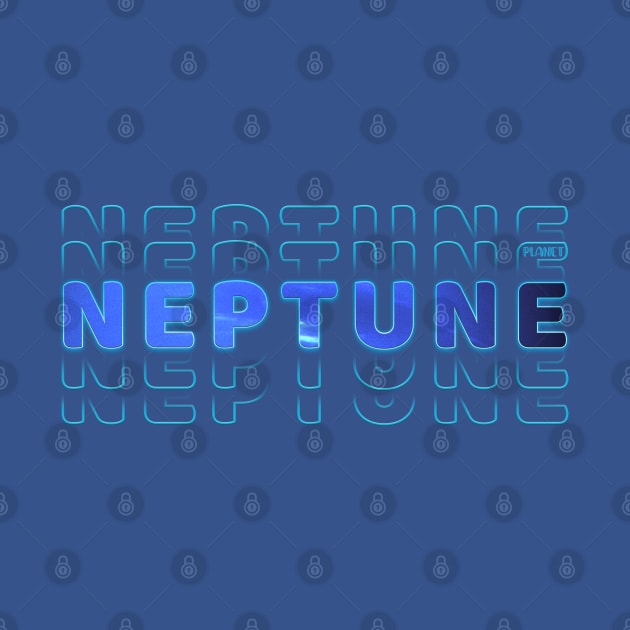 Typography Planet Neptune: The Blue Giant by Da Vinci Feather