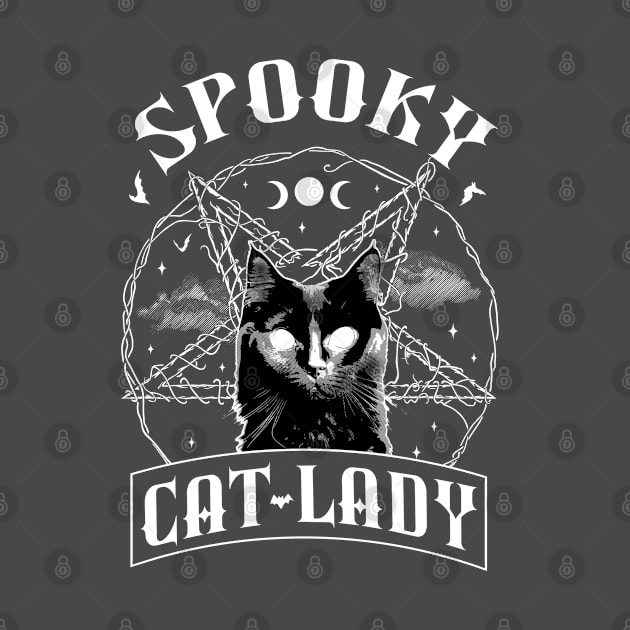 Spooky Cat Lady - Goth Halloween Retro Vintage by OrangeMonkeyArt