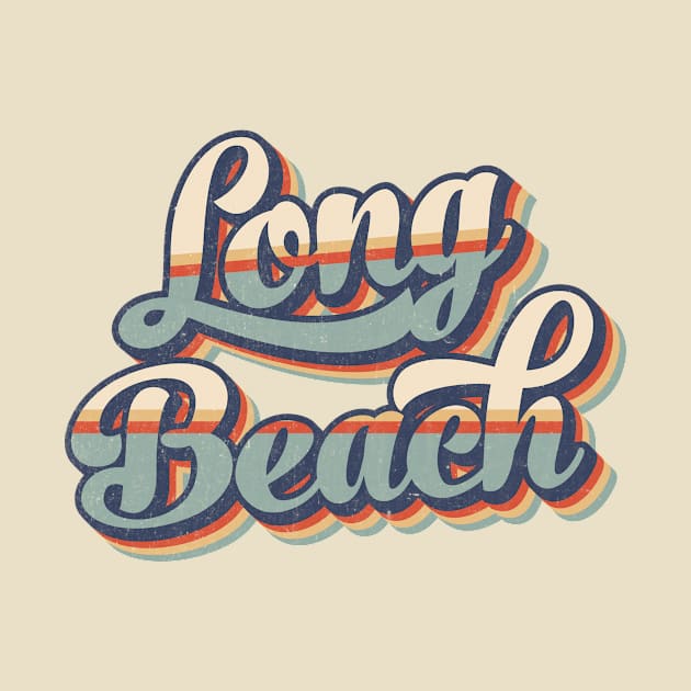 Long Beach // Retro Vintage Style by Stacy Peters Art