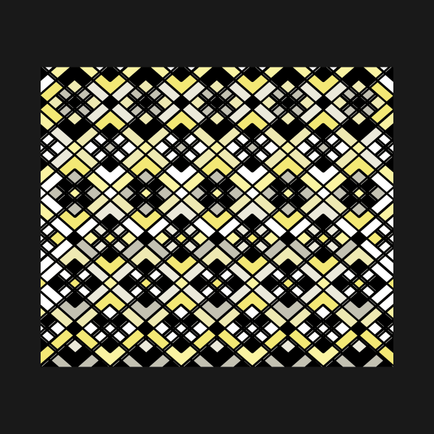 Abstract geometric pattern - gold, gray and black. by kerens