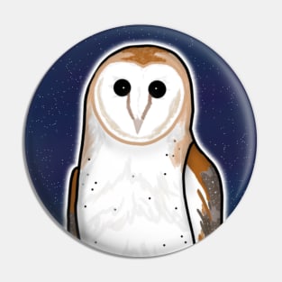 Starry Night Barn Owl (Small Print) Pin