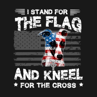 Whippets Dog Stand For The Flag Kneel For Fallen T-Shirt T-Shirt