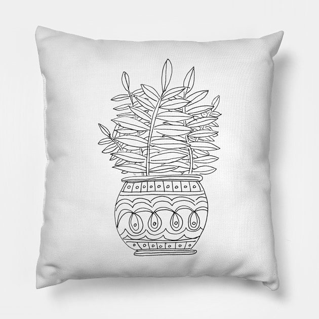 Potted Fern Pillow by LauraKatMax