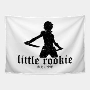 Danmachi season 4 anime characters black bell cranel or little rookie silhouette Tapestry