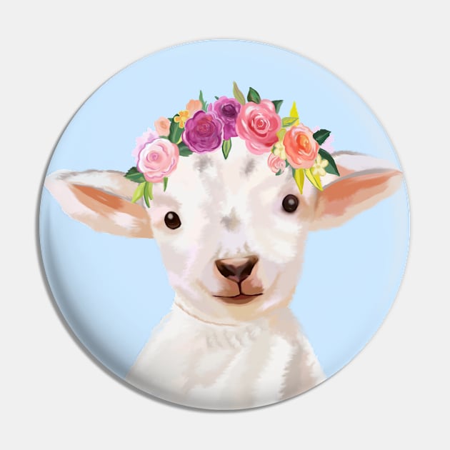 Baby Lamb Pin by Curtin Creative Art