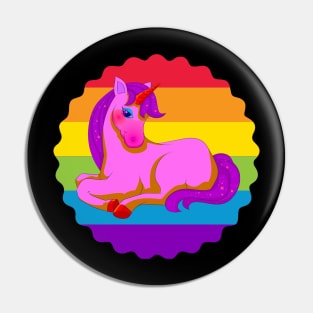 Pink vintage unicorn Pin