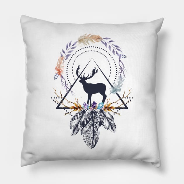 Roses And Antlers Pillow by jobieh shop