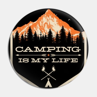 Camping is my Life Camp Counselor graphic - Camping product design Pin