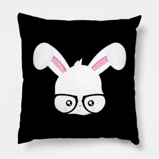 Funny Boys Easter Bunny Face Rabbit Glasses Pillow