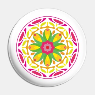 Colorful Flower Elegant Madala Art Pin