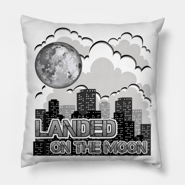 Landed On The Moon Pillow by Javacustoms