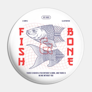 Fish & Bone design Pin