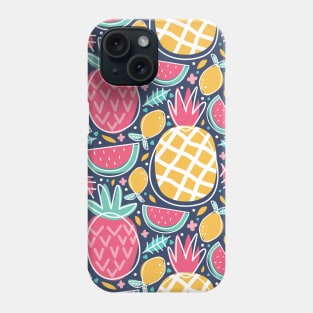 Tropical and Colorful Fruits Pinapple Watermelon Mango Phone Case