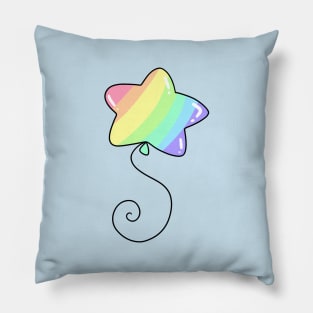 Rainbow Pastel Star Balloon Pillow