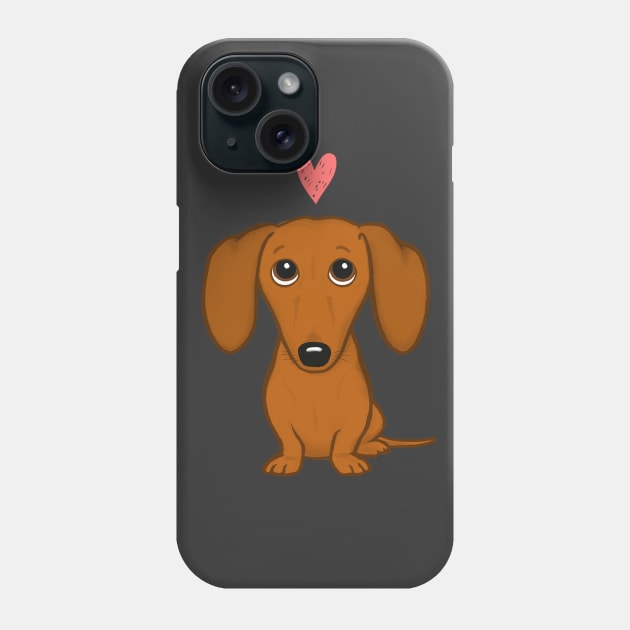 Dachshund Valentine | Cute Wiener Dog with Heart Phone Case by Coffee Squirrel