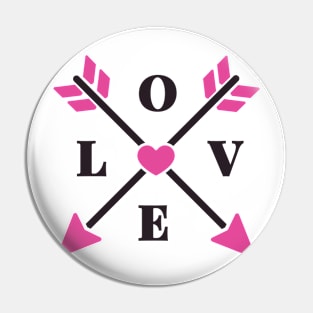 LOVE Arrows Valentine Pin