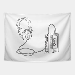 Portable Tape Player (Black Lines) Analog / Music Tapestry