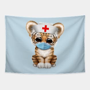 Cute Tiger Cub Nurse Tapestry