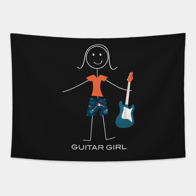Funny Womens Bass Guitar Girl Tapestry by whyitsme