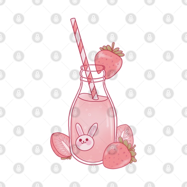 Strawberry milk with a straw by Itsacuteart