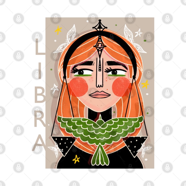 LIBRA GIRL by NICHOLACOWDERYILLUSTRATIONS 