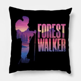 Sunset Silhouette for Forest Walkers Pillow