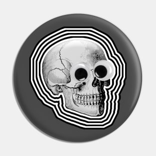 Googly-Eyed Skull Graphic Design Logo Pin