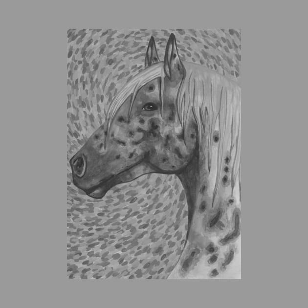 Black and white appaloosa horse by deadblackpony