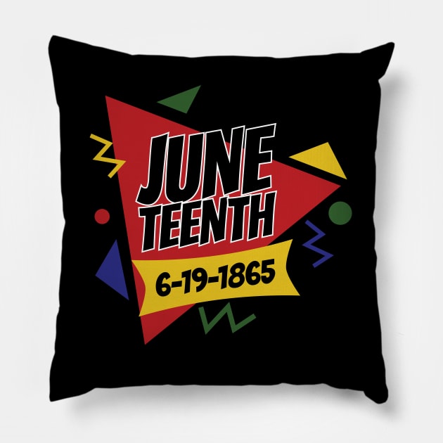 Juneteenth 6-19-1865 Retro Celebration Pillow by blackartmattersshop