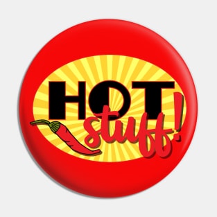 Hot Stuff Retro Chilli Pepper Love Quote Pin