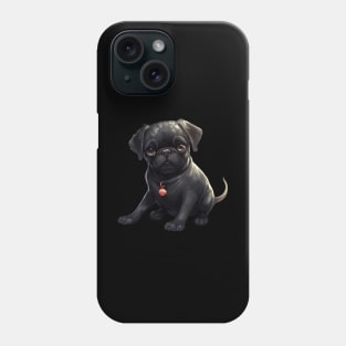 Black Pug Dog Phone Case