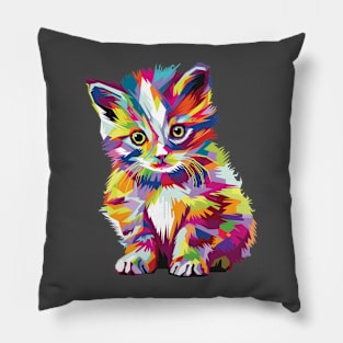 Cute colorful cat Pillow