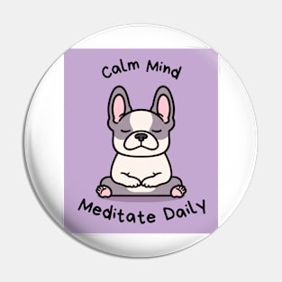 Kawaii Cute Yoga Meditating bullgod Pin