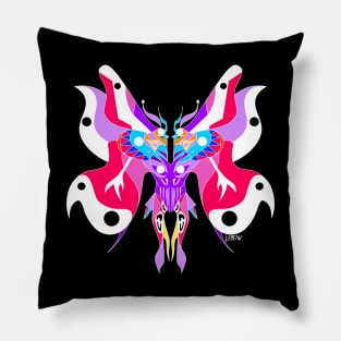 the cryptid monster mothman ecopop in totonac patterns art Pillow