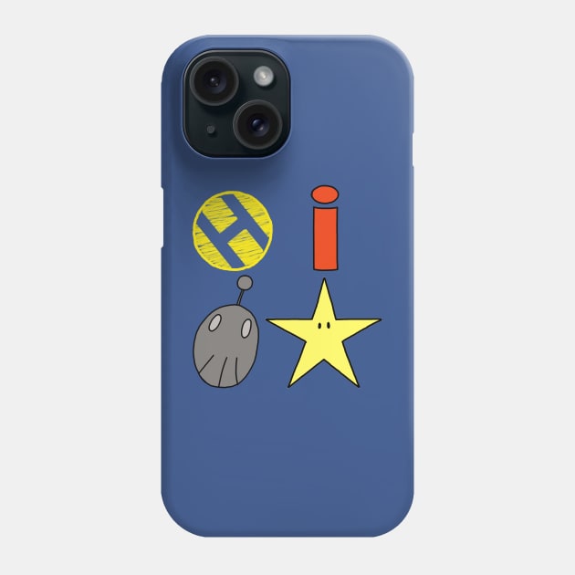 Graphic Star and Robot Phone Case by BlueBoogieKalamazoo