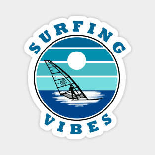 Surfing Vibes - retro - Windsurfer Magnet