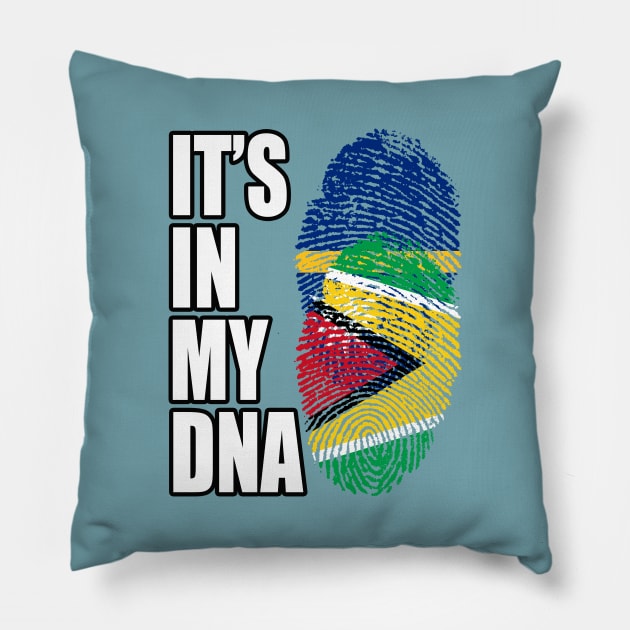 Guyanese And Nauruan Mix DNA Flag Heritage Pillow by Just Rep It!!