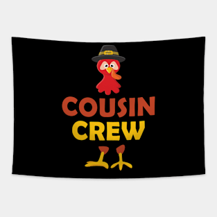 Thanksgiving cousin crew with cool turkey for family holiday Tapestry