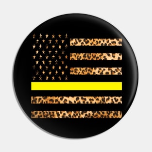 Leopard Thin Gold Line Dispatcher Pin