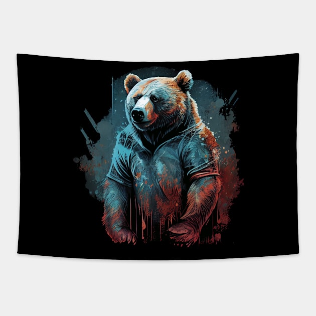 Brown bear Tapestry by GreenMary Design