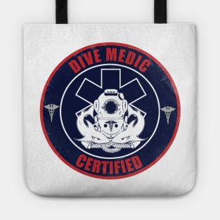 Dive Medic Certified (Small logo - Distressed) Tote