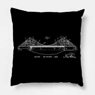 Vintage Long Span Bridge Patent Print 1923 Pillow