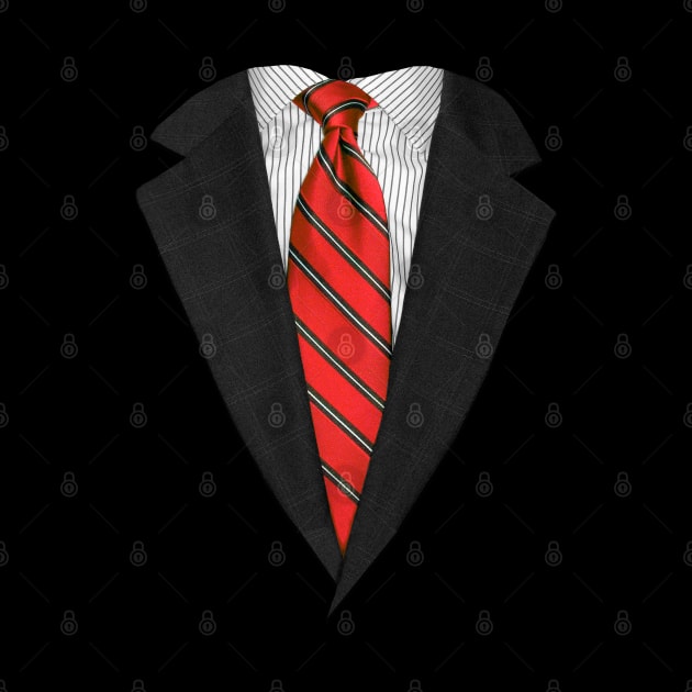 Red Suit Up! Realistic Suit and Tie Casual Graphic for Zoom by ChattanoogaTshirt